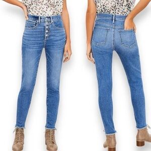 EUC LOFT High Rise Button-Fly Skinny Jeans